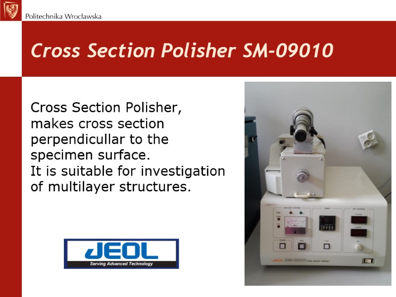 Cross Section Polisher SM-09010  Cross Section Polisher,  makes cross section  perpendicullar